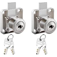 SJUNJIE 2 Piezas Cerradura de Mueble Cajón 40mm Cerradura de Leva con Llaves Cerradura de Seguridad para Buzón Taquillas…